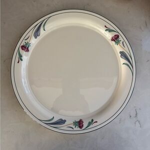 Lenox Chinastone Poppies on Blue- USA- Round Platter/Chop Plate 12 5/8"